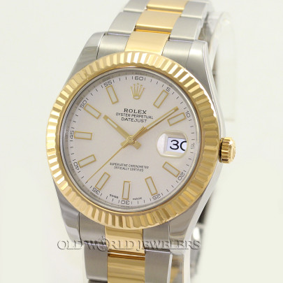 Rolex Datejust II Ref 116333 Steel 18K Gold Ivory Dial